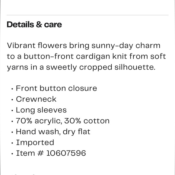 Cotton Emporium Flower Patch Button Front Cardigan Sweater Floral NWT S BLUE - Picture 4 of 7